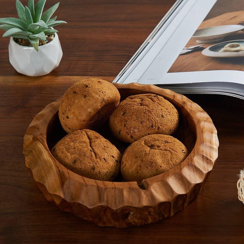 Home Soft Things Royal Round Bowl Big wooden bowl Fruit Storage