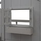 preview thumbnail 15 of 17, Artsy Twin over Twin Wood House Roof Bunk Bed with Roof, Window, Window Box and Door, with Safety Guardrails and Ladder, White