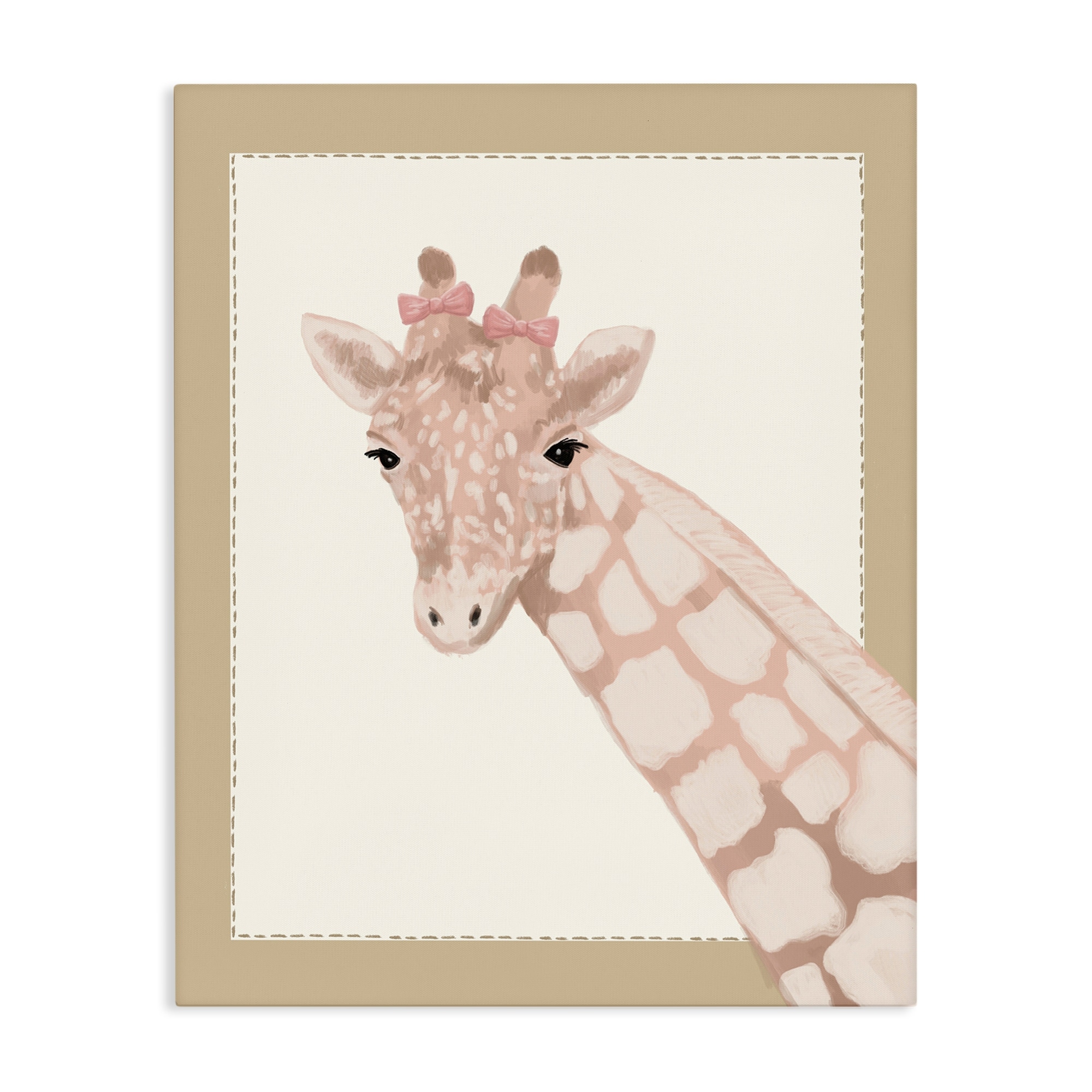 Stupell Sweet Giraffe with Bows Canvas Wall Art Design By Sadie Harper