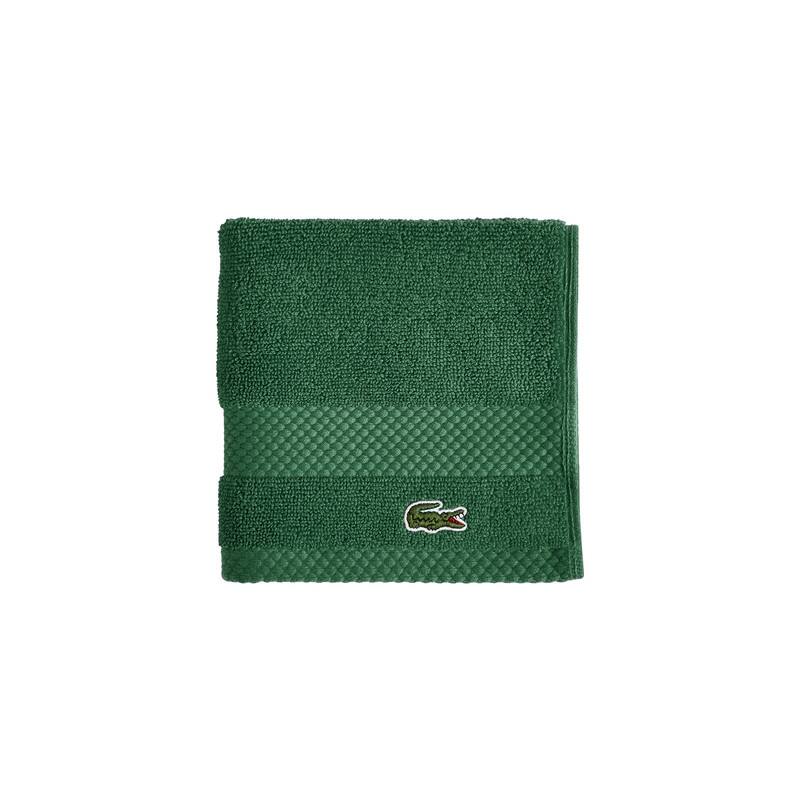 Lacoste Heritage Supima 100% Cotton Bath Towel, Hand Towel, Wash Cloth, and Bath Sheet - Croc Green - Wash Cloth