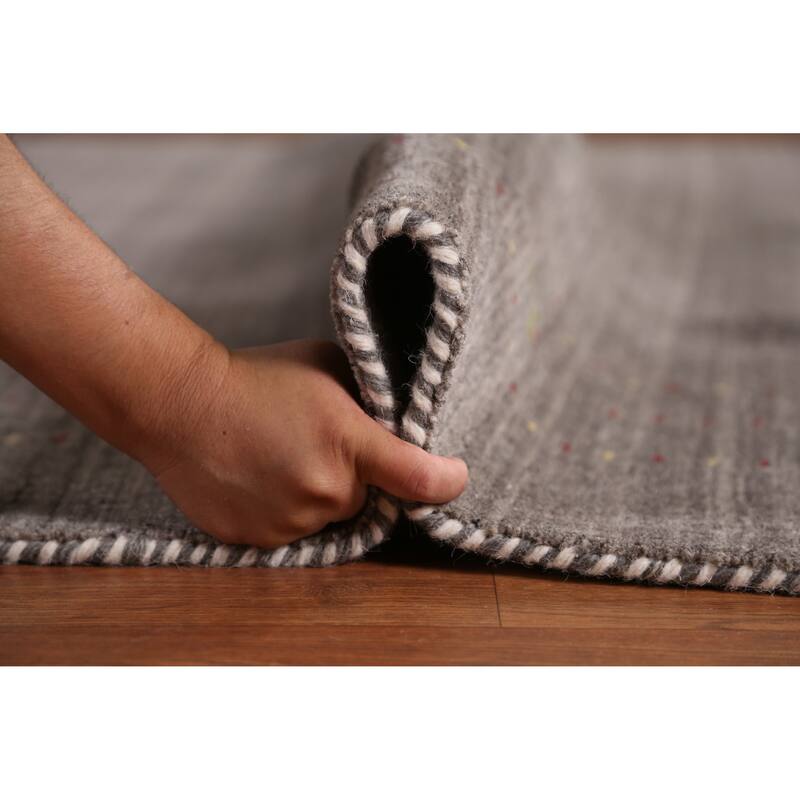 Tribal Grey Gabbeh Indian Area Rug Handmade Wool Carpet - 6'6" x 9'7"