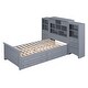 preview thumbnail 6 of 12, Twin Wood Storage Platform Bed w/ Vertical All-in-One Cabinet, Gray
