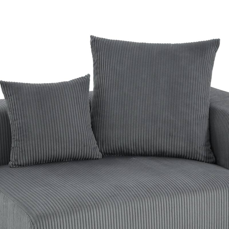 51"W Oversized Modular No Assembly Corduroy Accent Corner Chair