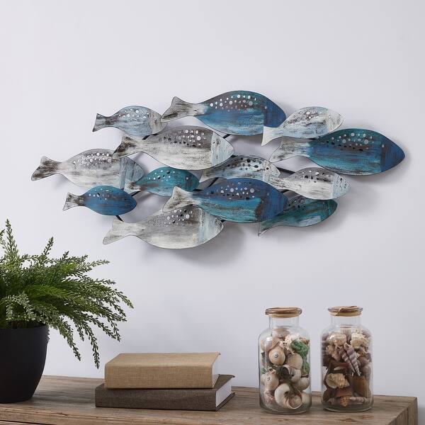 Shop Danya B School Of Fish Modern Coastal Metal Wall Art Overstock 22250998