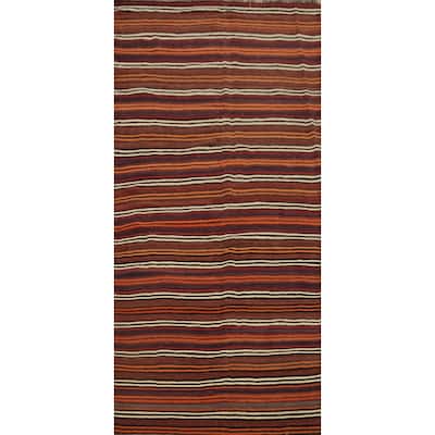 Hand Woven Oriental 100% Wool Carpet Southwestern Geometric Multi-Colored Kilim Area Rug - 10' 3'' X 4' 7''