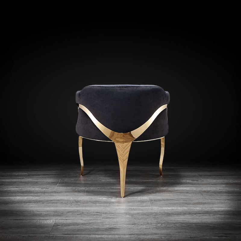 Caprice Titanium Gold Stainless Steel Dining Chair
