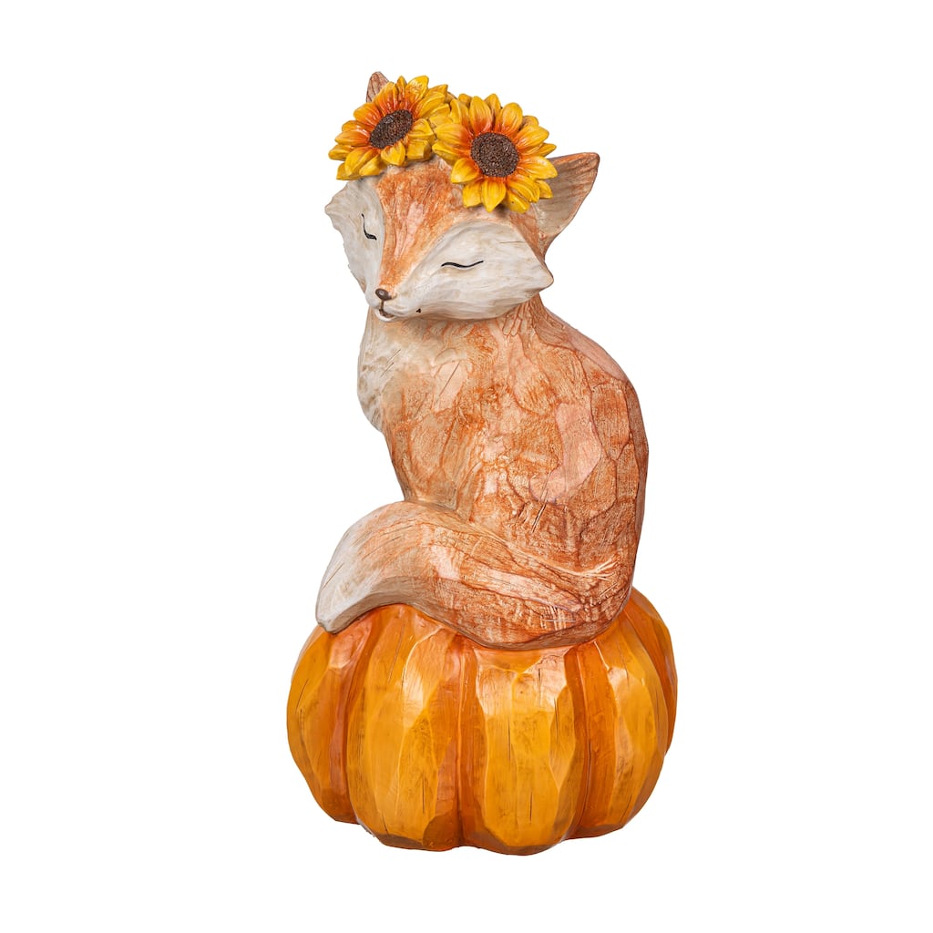 Harvest Fox Animal Statue, 11.5"H