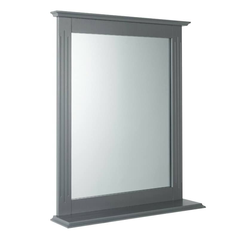 Gymax Bathroom Wall-Mounted Mirror W/Shelf Vanity Makeup Mirror