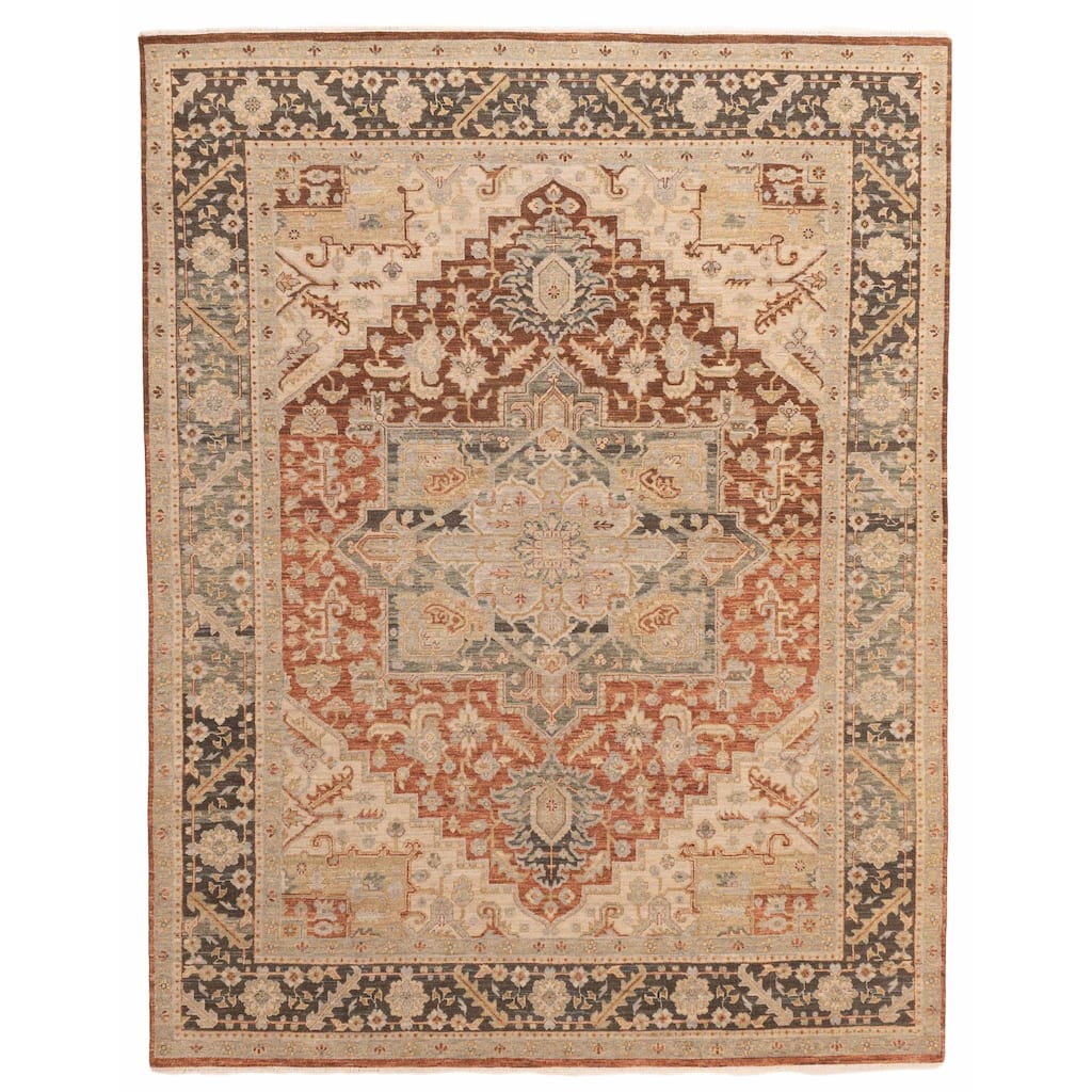 ECARPETGALLERY Hand-knotted Jamshidpour Dark Copper Wool Rug - 8'1 x 10'3
