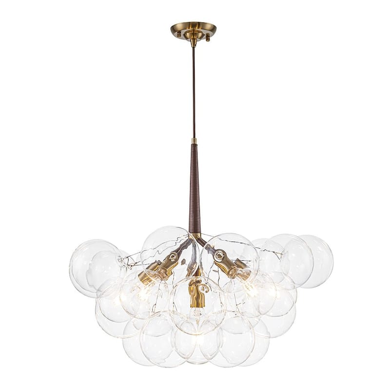 Contemporary Clear Glass Globe Bubble Chandelier