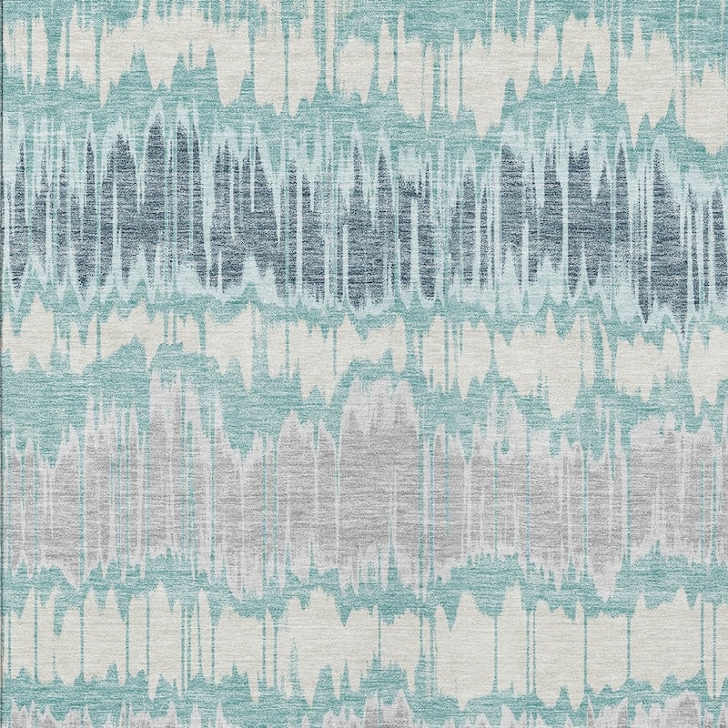 HomeRoots Striped Transitional Rectangle Outdoor Rug