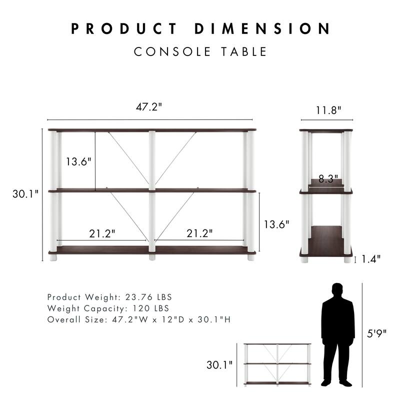 DH BASIC Modern Wood Shelving Unit with storage - Tier Shelves, Cube Ladder Shelf by Denhour