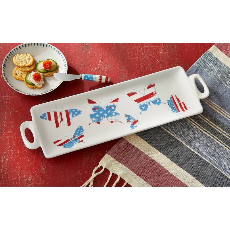 Butterfly Platter Spread 4Th Of July Set Of 2