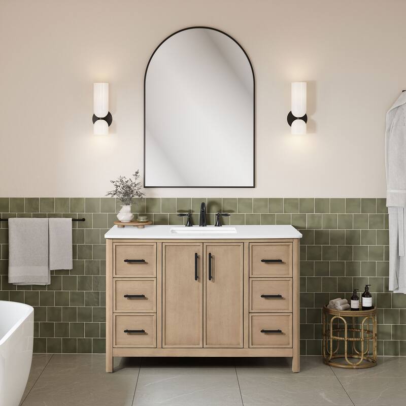 OVE Solas Bathroom Vanity with White Engineered Stone Top