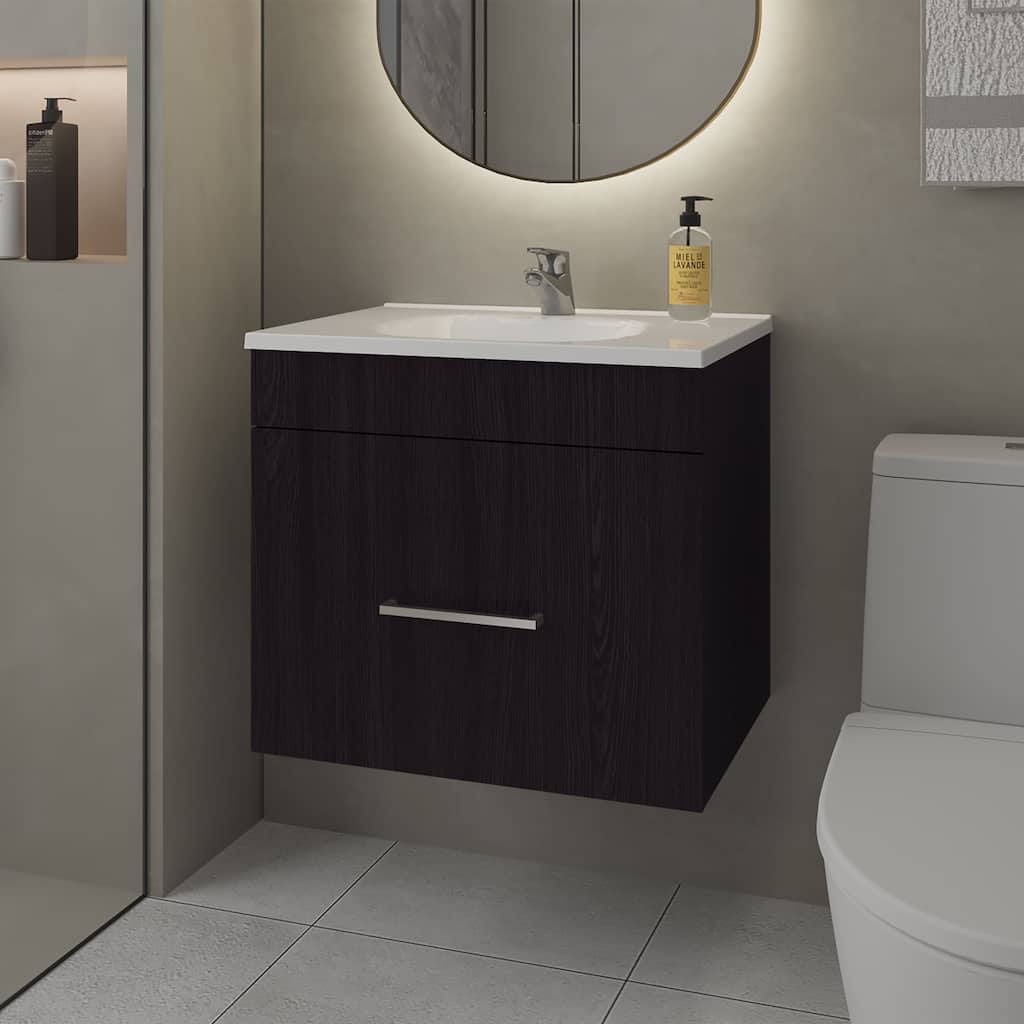 Story Floating Bathroom Vanity Set with Sink, One Drawer