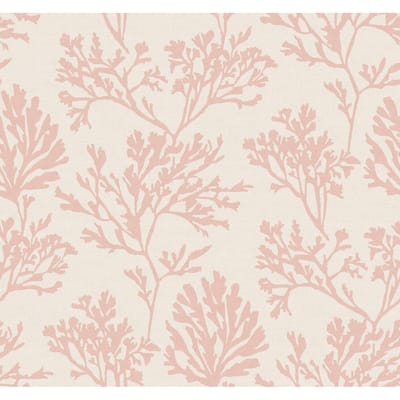A-Street Prints Tortuga Pink Coral Weave Wallpaper