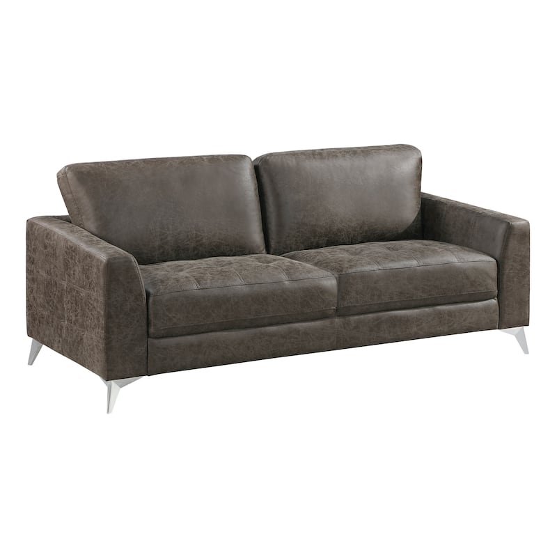 Cressey Microfiber Living Room Sofa - Brownish Gray