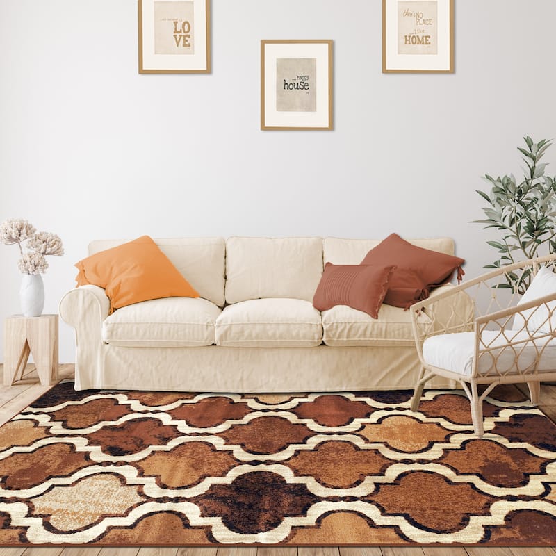 Superior Viking Contemporary Geometric Trellis Indoor Runner or Area Rug