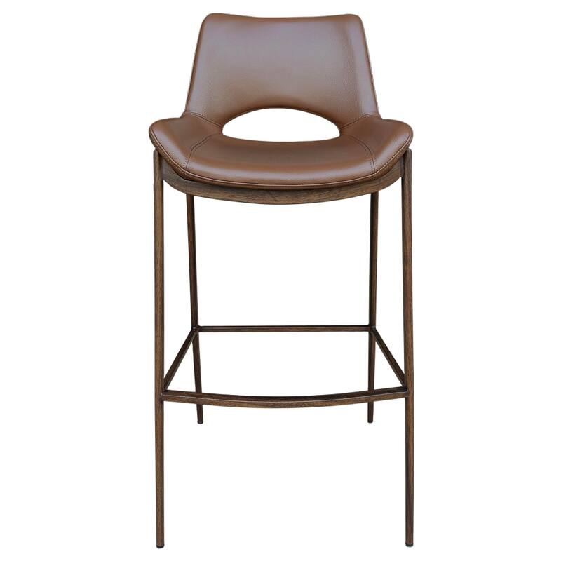Contemporary Faux Leather and Metal 30" Bar Stool