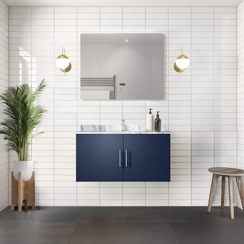 Geneva Bath Vanity Carrara Marble Top, Sink and Faucet