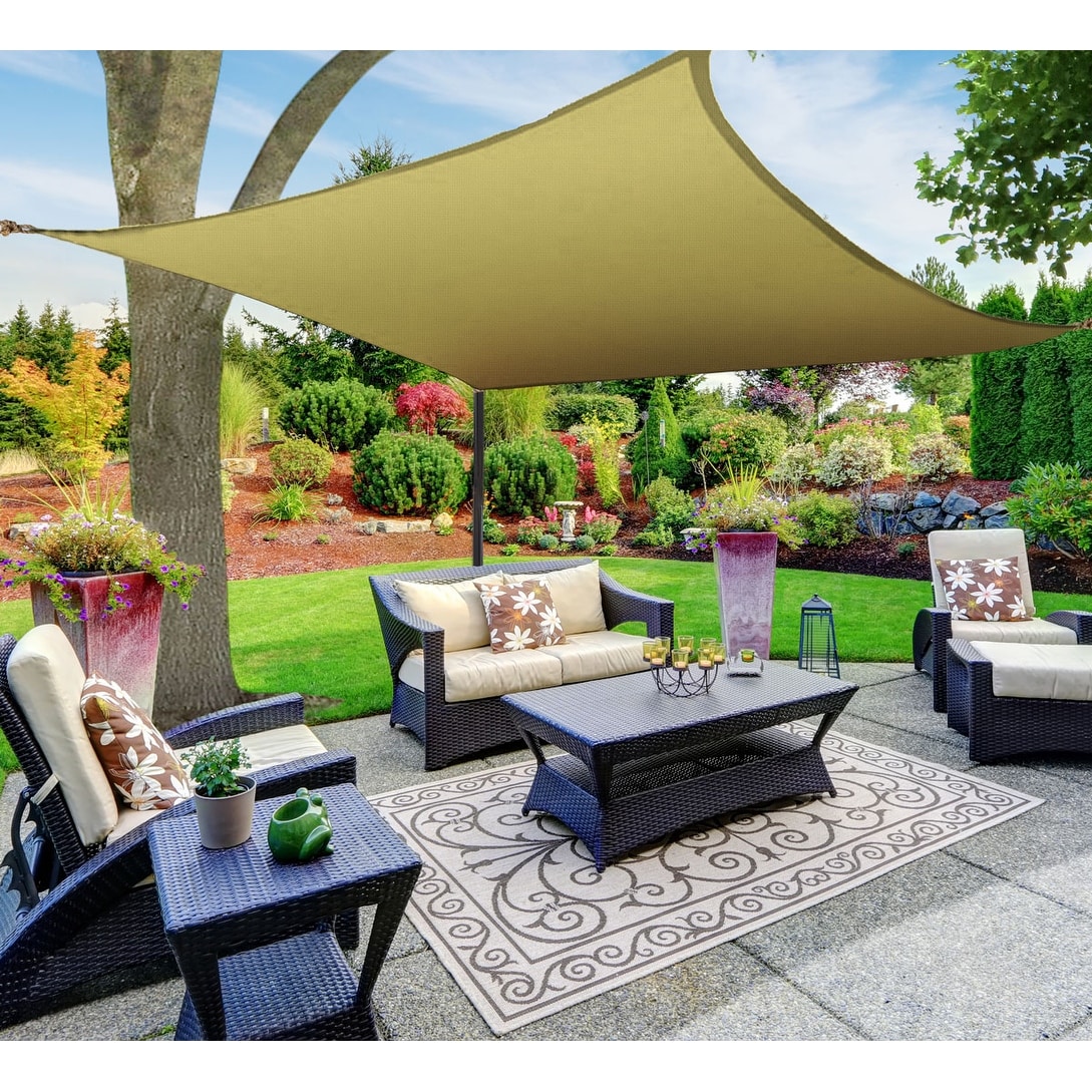 2 Pack 20x20 Ft 97% UV Block Square Sun Shade Sail Canopy Outdoor Deck Backyard 