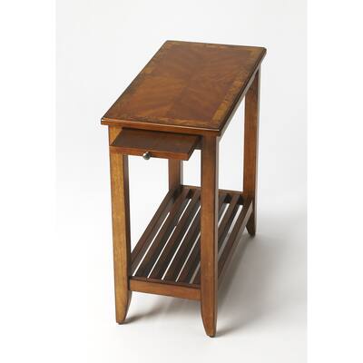 Handmade Butler Irvine Olive Ash Burl Chair End Table