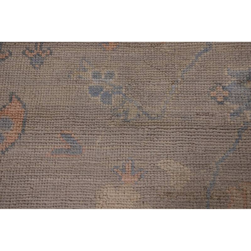 Vegetable Dye Oushak Turkish Rug Handmade Wool Carpet - 8'4" x 11'11"