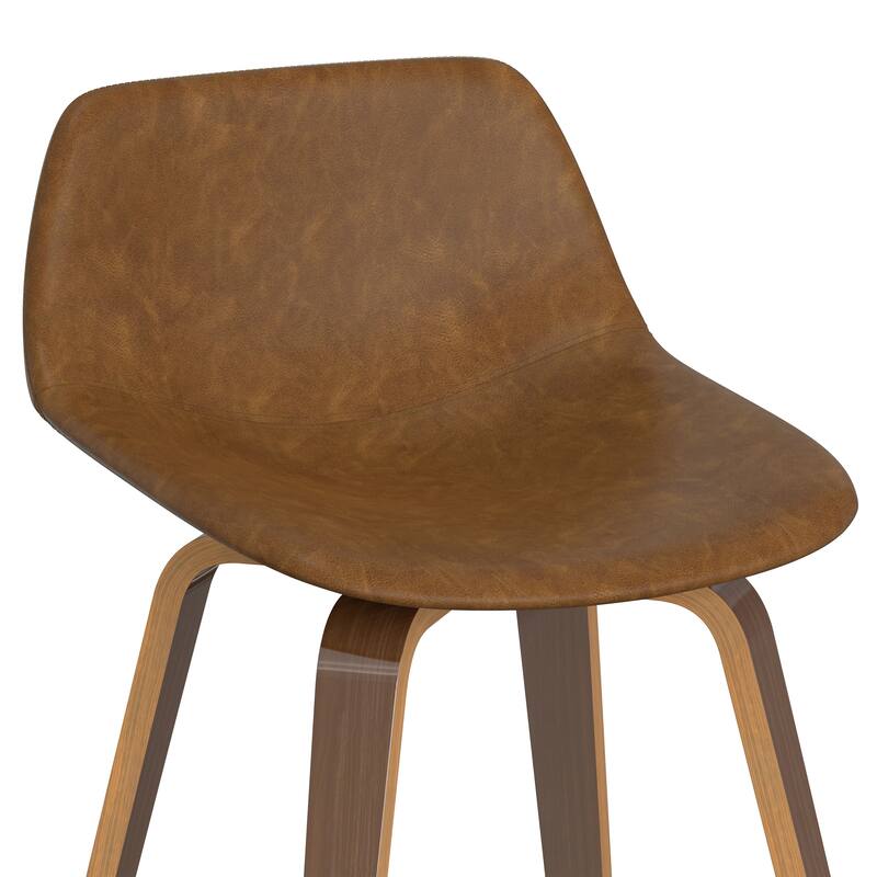 WYNDENHALL Cacey Mid Century Modern Bentwood Counter Height Stool (Set of 2) - 20.7'' x 21.1'' x 36.6