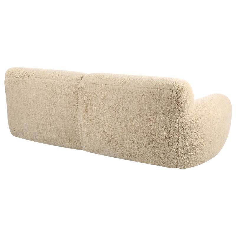Uttermost Abide Rounded Sheepskin Sofa - 96"W x 31"H x 42"D 