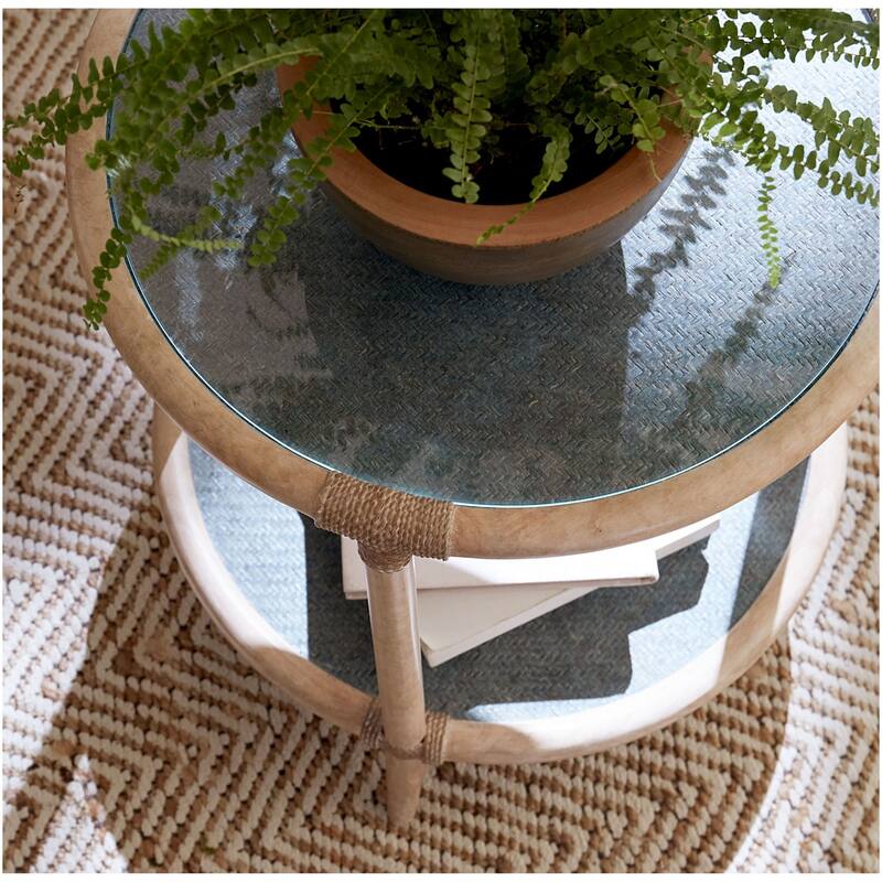 Hooker Furniture 6950-80116 Retreat 22" Wide Glass Top Maple End Table
