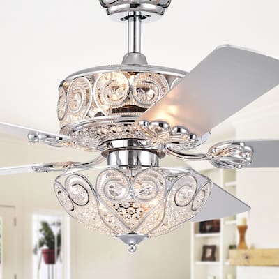 Catalina Chrome 5-blade 52-inch Crystal Ceiling Fan