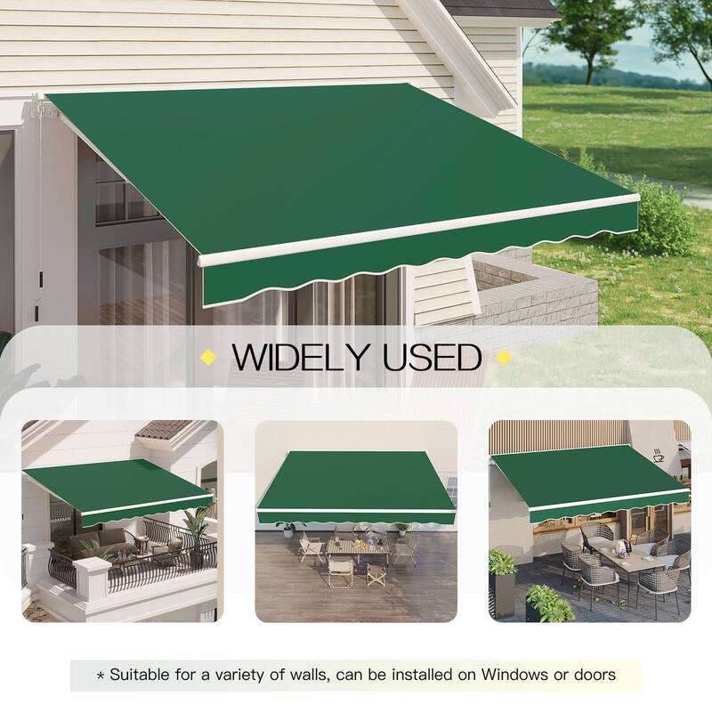 AECOJOY Manual Retractable Patio Awning Outdoor Sunshade Shelter (Cover Only)