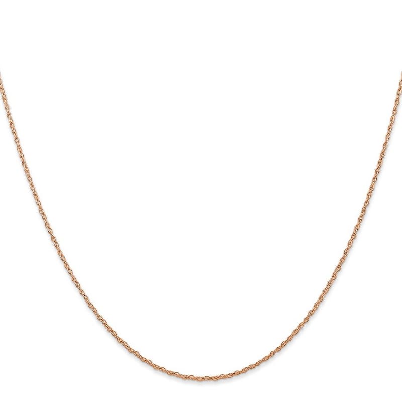 Curata 10k Rose Gold .7 mm Carded Cable Rope Chain Necklace (Spring Ring)