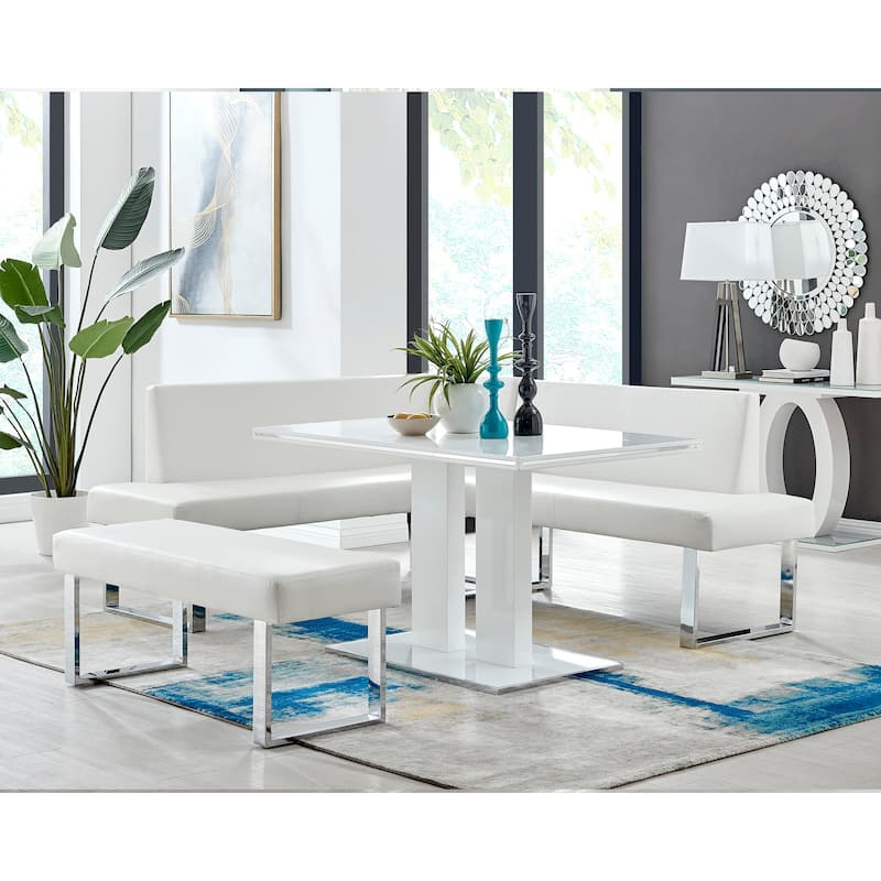 Strick & Bolton Natalia Faux Leather 48" Entryway Dining Bench