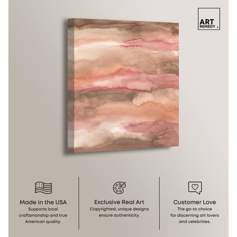 Art Remedy Loose Powder Gallery Wrapped Boho Abstract 1 Piece Canvas Wall Art