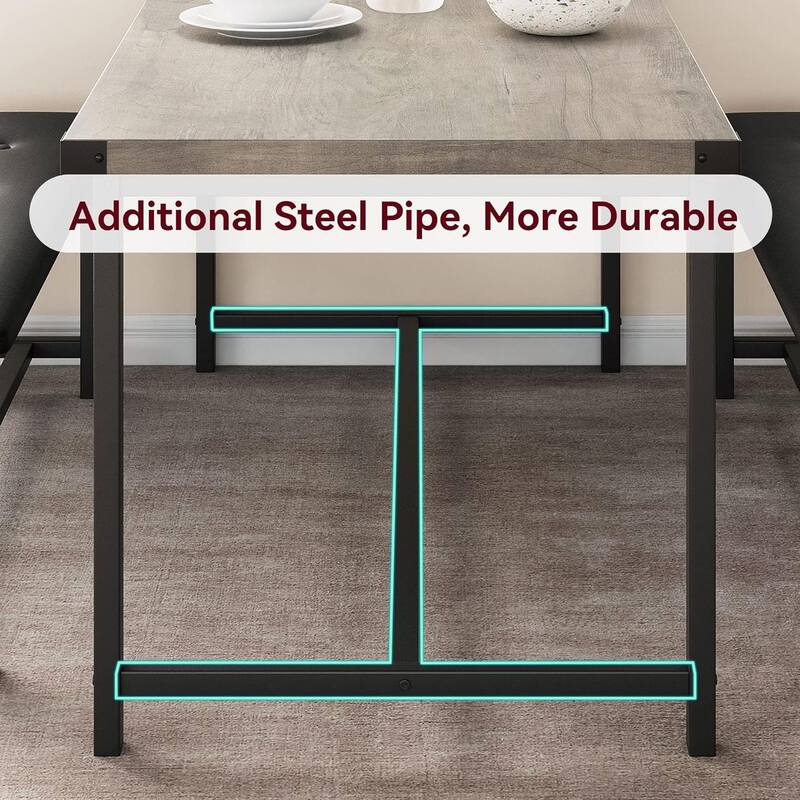 Kitchen Table with Benches, Dining Table Set for 4,Rectangular Dining Table Set for Small Space Apartment Studio