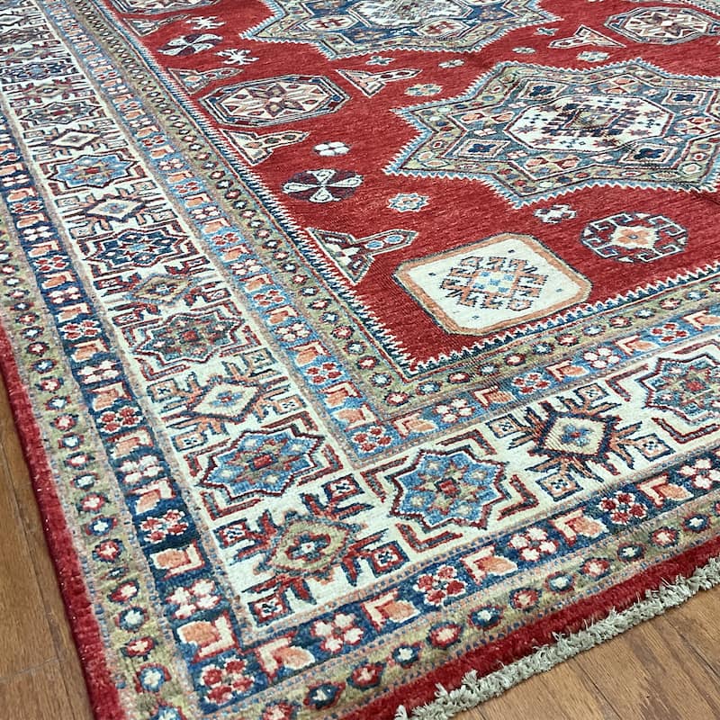 HERAT ORIENTAL Handmade Super Kazak Wool Rug - 5'6" x 8'1"