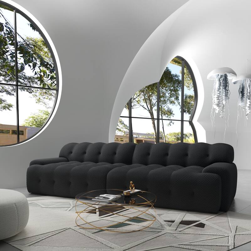 Modern Loveseat Sofa, Luxury 102.4″ Large Size 3 Seater Couch, Comfy Sectional Cloud Sofa Couches for Living Room, Bedroom