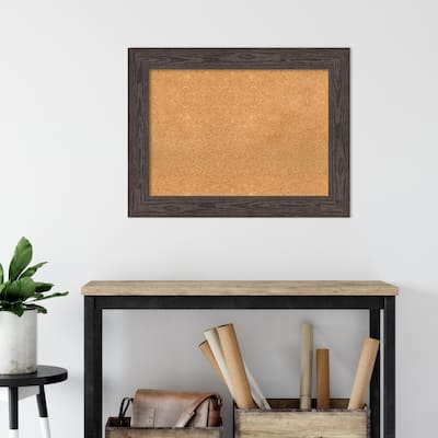Bridge Wood Framed Natural Corkboard Bulletin Board