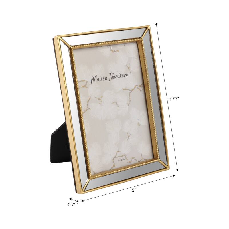 Resin Glass Photo Frame Modern Glam Style Sleek Decorative Detailing