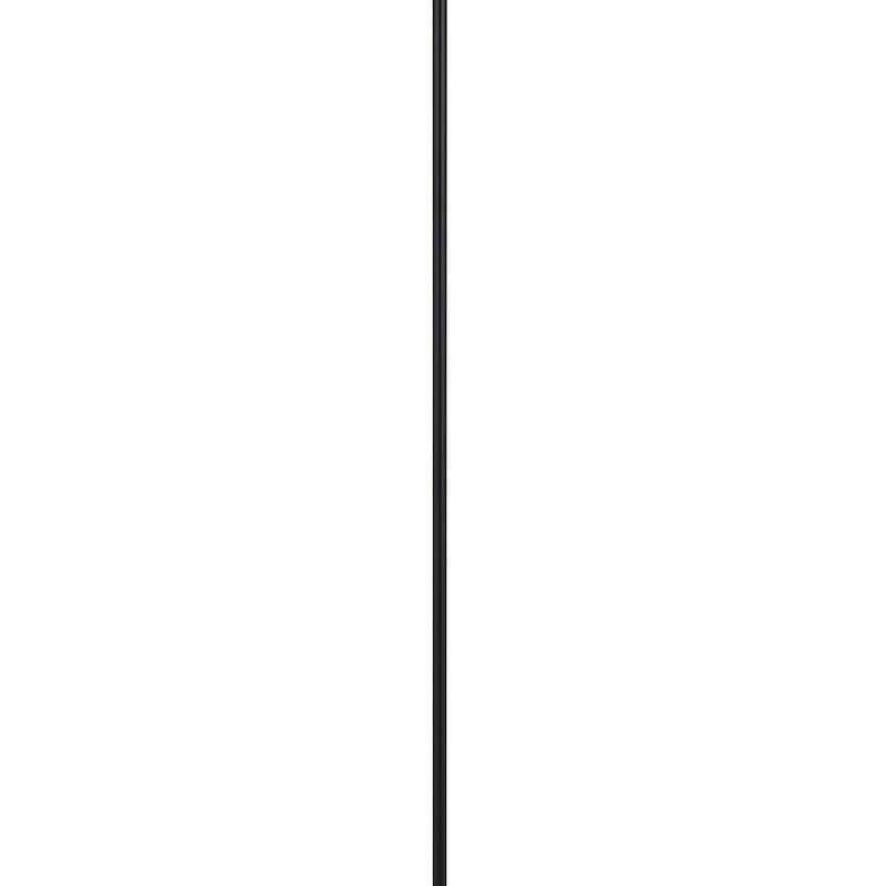 Sie 59 Inch Floor Lamp, Navy Blue Linen Shade, Round Base, Black Metal Pole