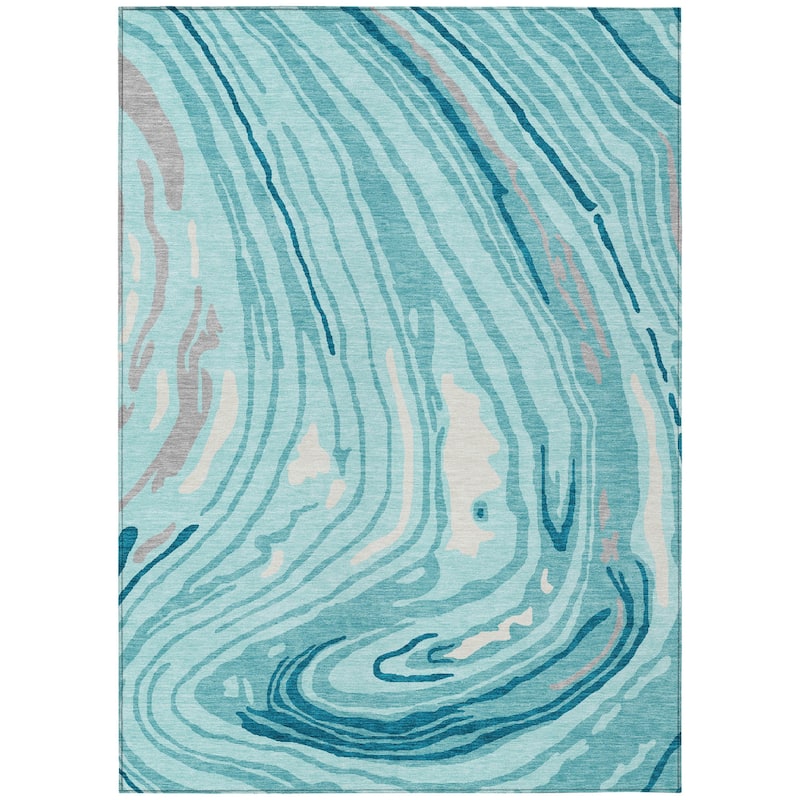 HomeRoots Abstract Transitional Rectangle Outdoor Rug