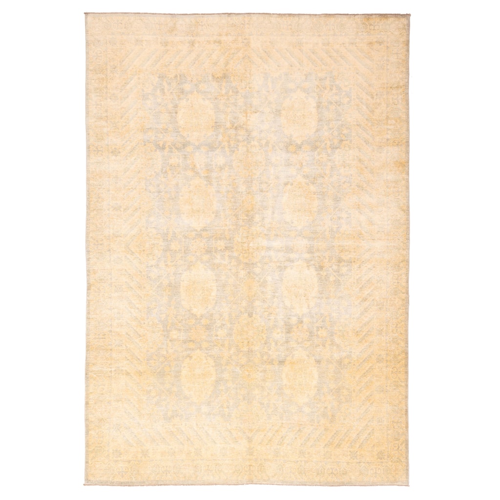 ECARPETGALLERY Hand-knotted Peshawar Oushak Sage Wool Rug - 9'6 x 13'7