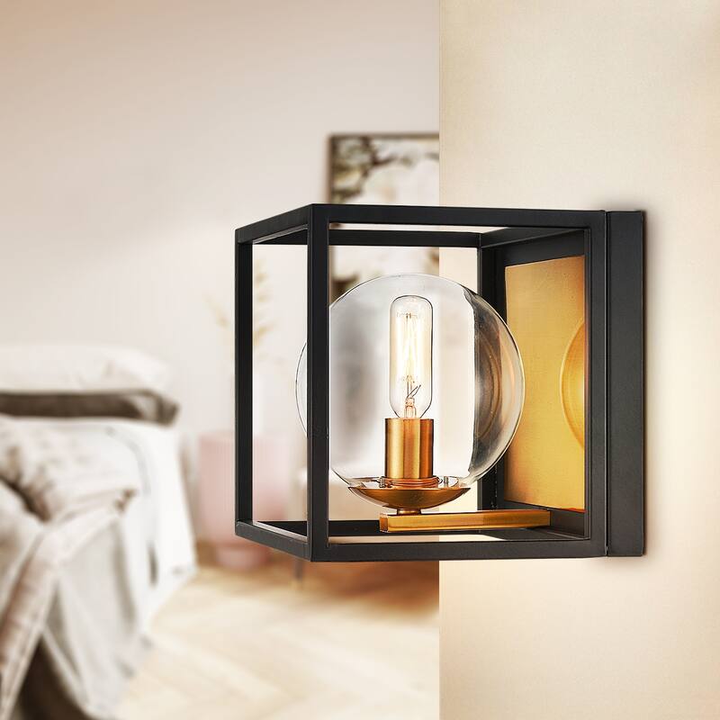 Light Society Vinn 1-Light Vanity Light - Black/Brushed Brass