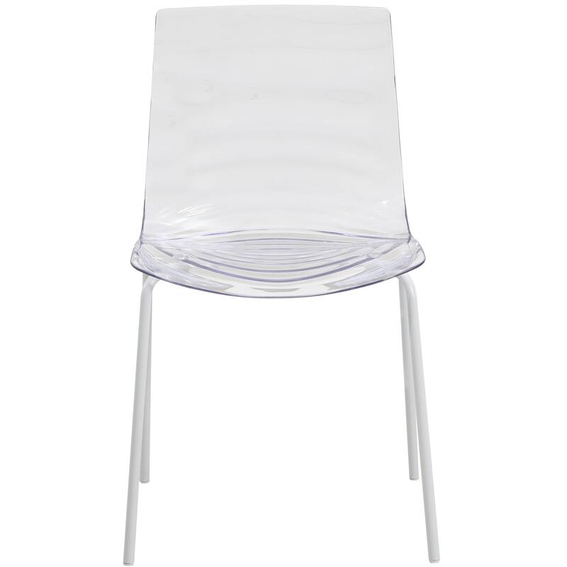Dining Chair in ABS Plastic Side Chair with Stainless Steel Legs Kitchen Room Chair Set of 2