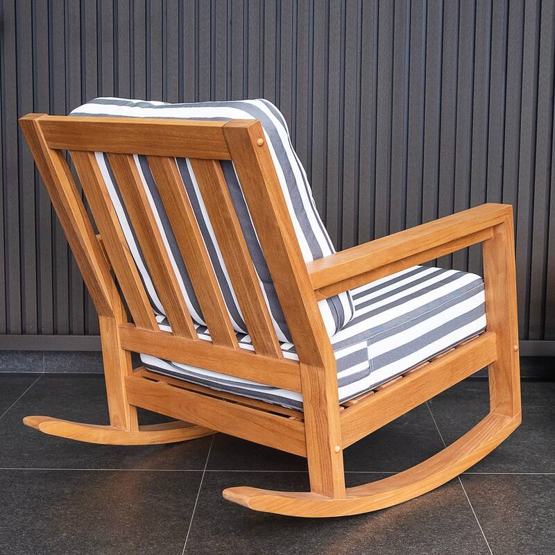 Cambridge Casual Leon Teak Outdoor Patio Rocking Chair Set of 2