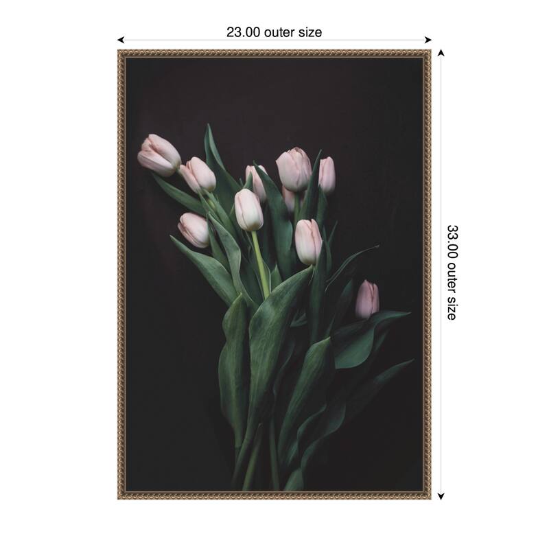 Kate and Laurel Blush Tulips by Emiko and Mark Franzen F2 Images Framed Canvas Wall Art Print