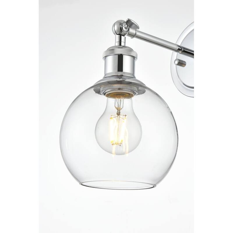 Kailey 1 Light Black and Clear Bath Sconce