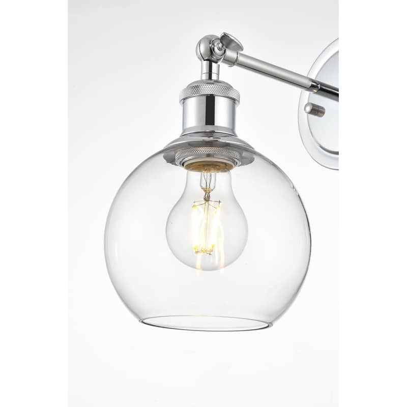 Wesex 1 Light Black and Clear Plug In Wall Sconce