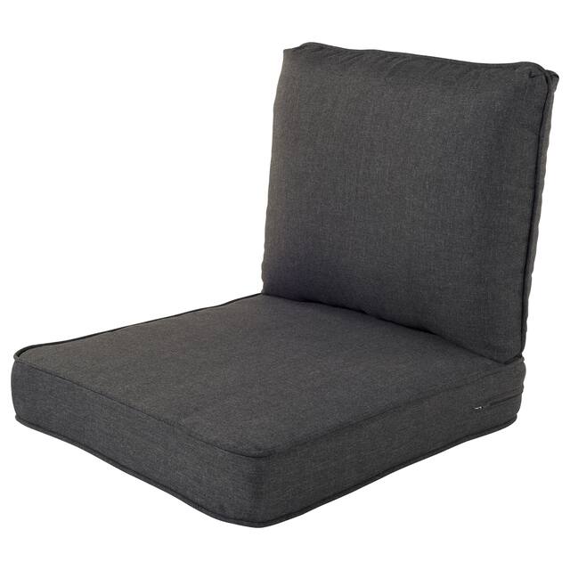 Haven Way Universal Outdoor Deep Seat Lounge Chair Cushion Set - 24x24 - Charcoal